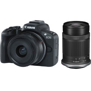 Cámara Canon R50 Kit Lentes RF-S 18-45mm y 55-210mm IS STM