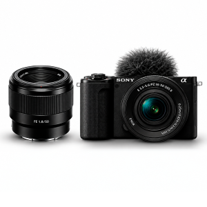 Cámara Sony ZV-E10 II + Lente Kit 16-50mm OSS II + Lente Sony 50mm F1.8 OSS